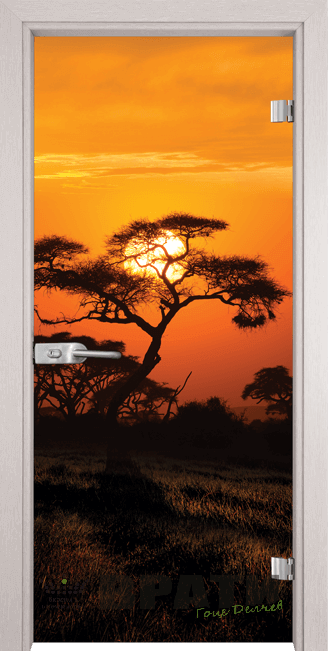 Стъклена интериорна врата модел Print G 13-17 African Sunset